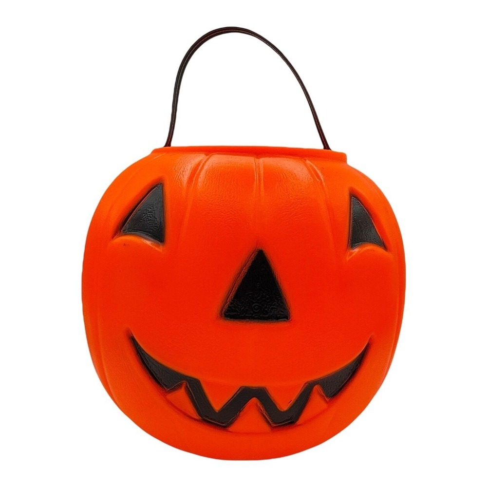 Vintage Empire Blow Mold Jack O'Lantern 7.5in Bucket Pumpkin Trick-or-Treat Pail